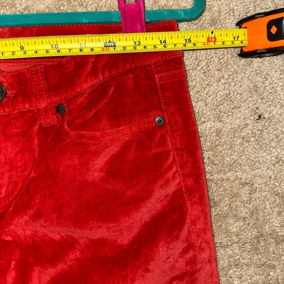J. Crew Red Velvet Toothpick Pants Women's Size 24 - Picture 8 of 10